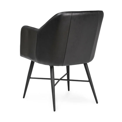 Danika Top Grain Leather Dining Chair - Midnight Raven