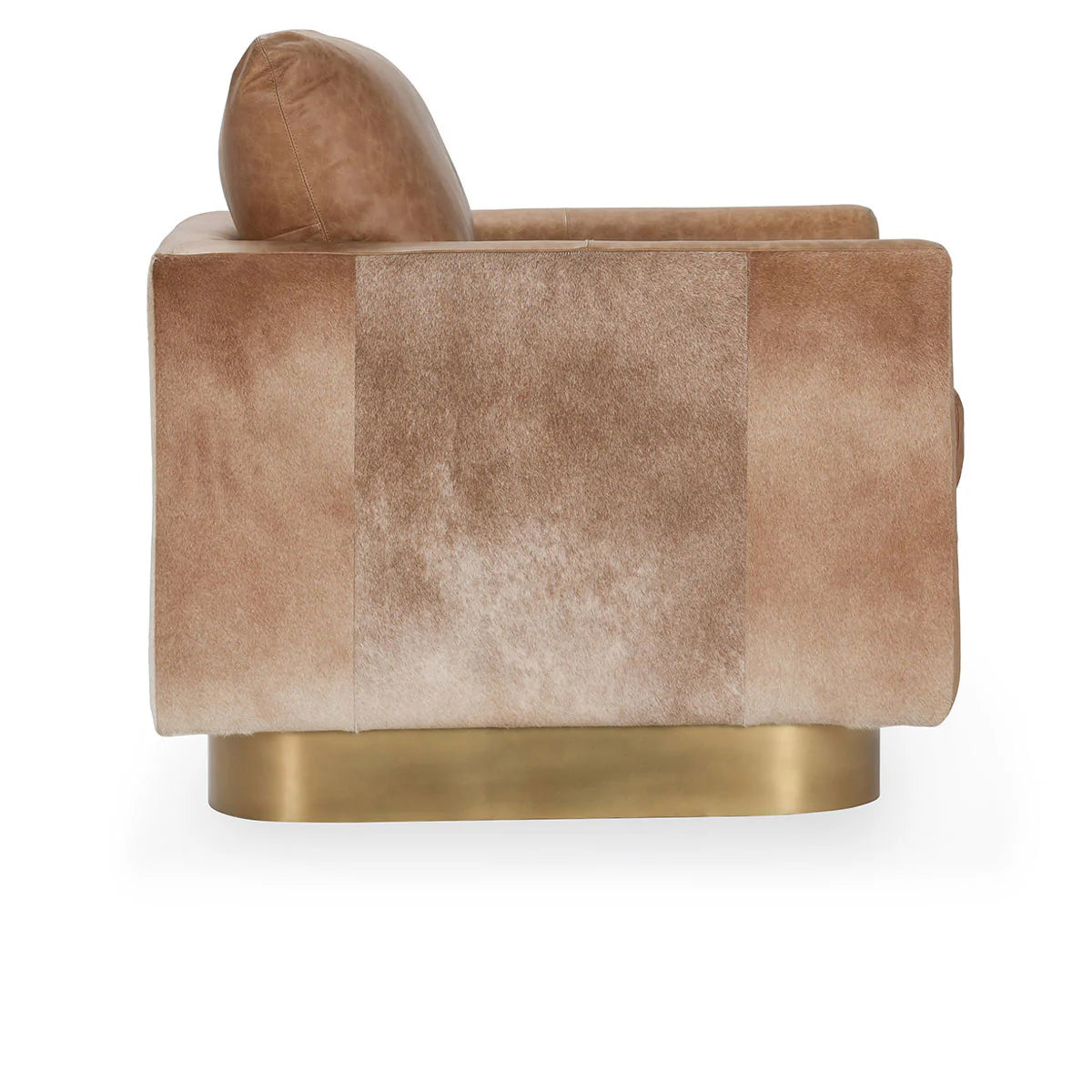 Latham 30" Top Grain Leather + Hide Occasional Chair - Sedona Brown