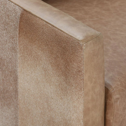 Latham 30" Top Grain Leather + Hide Occasional Chair - Sedona Brown