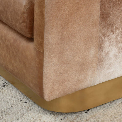 Latham 30" Top Grain Leather + Hide Occasional Chair - Sedona Brown