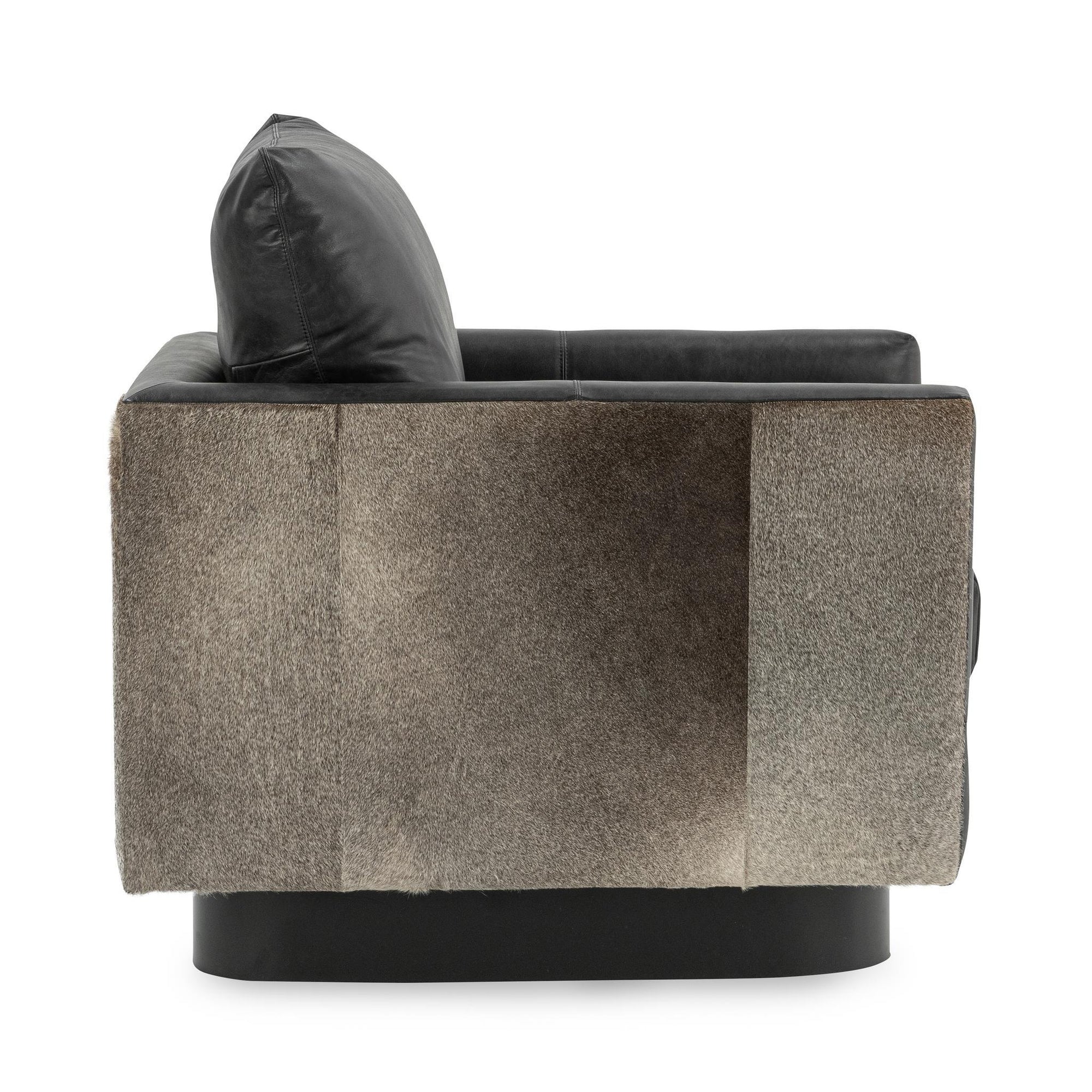 Latham 30" Top Grain Leather + Hide Occasional Chair - Shadow