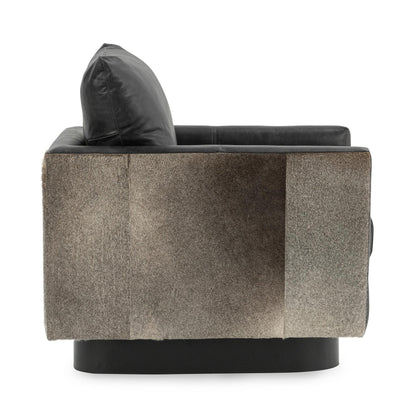 Latham 30" Top Grain Leather + Hide Occasional Chair - Shadow
