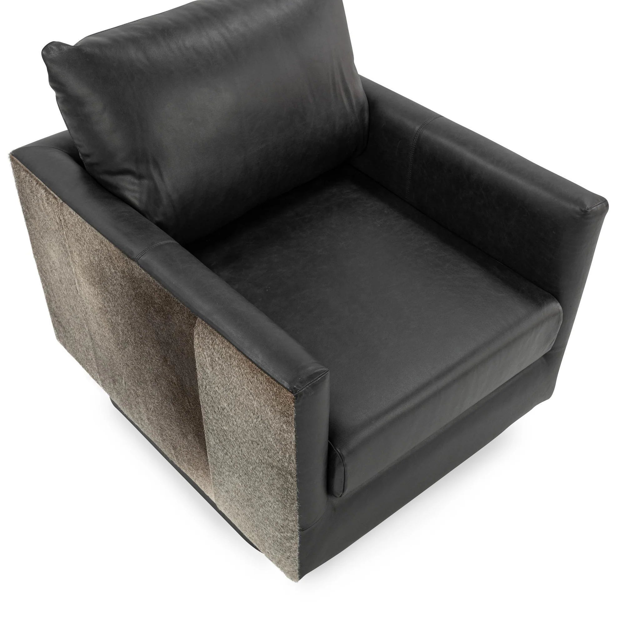 Latham 30" Top Grain Leather + Hide Occasional Chair - Shadow
