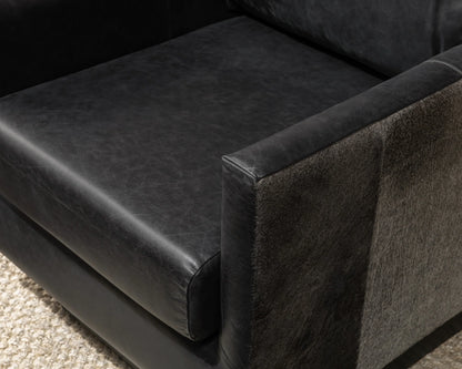 Latham 30" Top Grain Leather + Hide Occasional Chair - Shadow