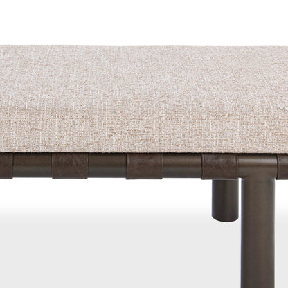 Danya 70" Top Grain Leather + Upholstered Bench - Coco Latte