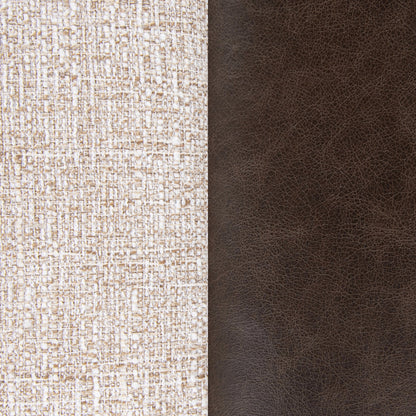 Danya 70" Top Grain Leather + Upholstered Bench - Coco Latte