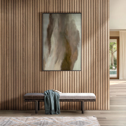 Danya 70" Top Grain Leather + Upholstered Bench - Coco Latte