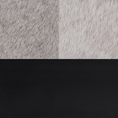 Dolores 70" Oval Hair on Hide Leather Bench - Sparrow Gray