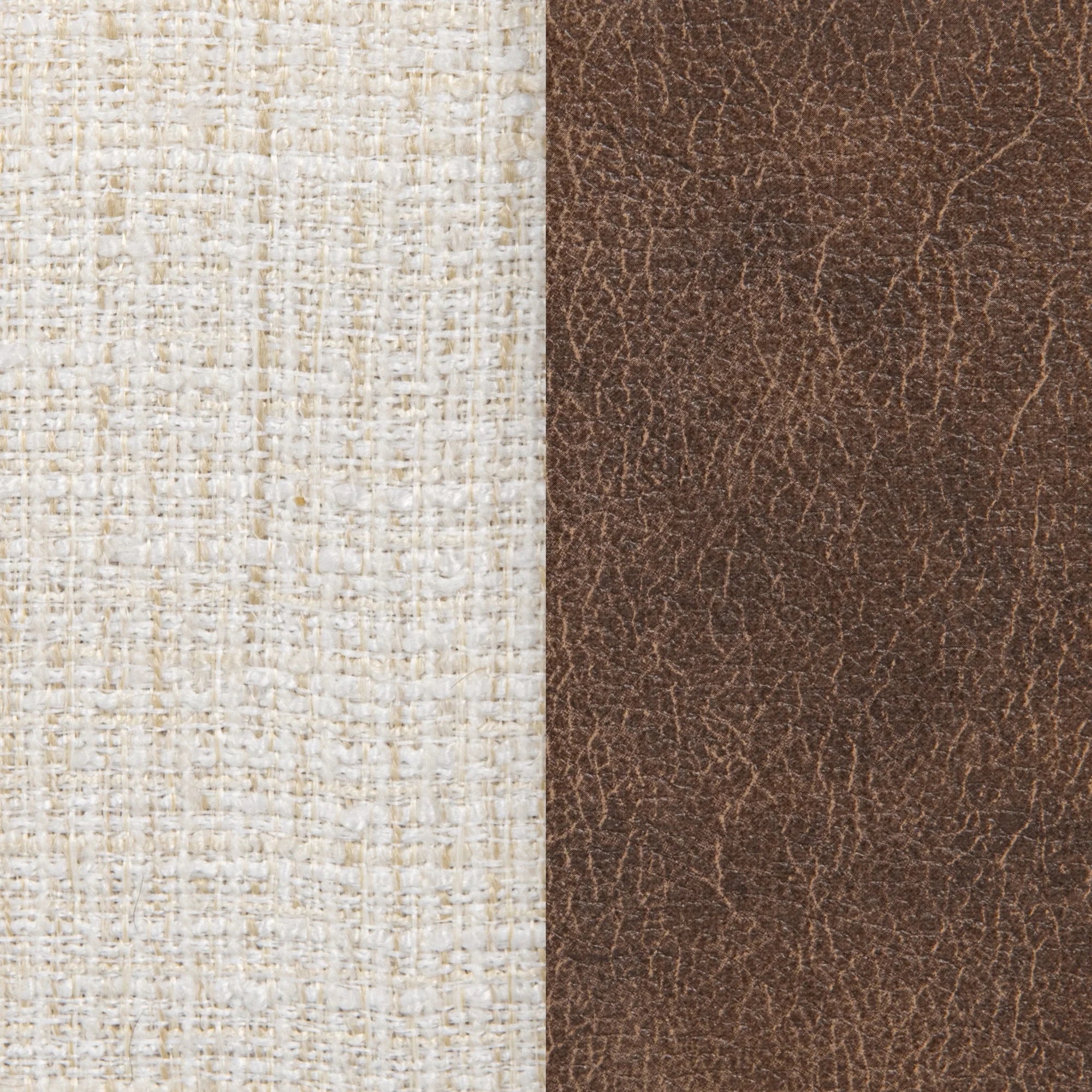 Janis 60" Top Grain Leather + Upholstered Bench - Oat Cream