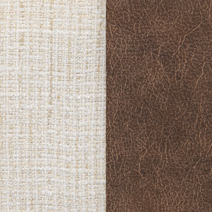 Janis 60" Top Grain Leather + Upholstered Bench - Oat Cream