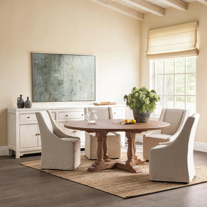 Bailey Slope Arm Rolling Dining Chair - Oatmeal