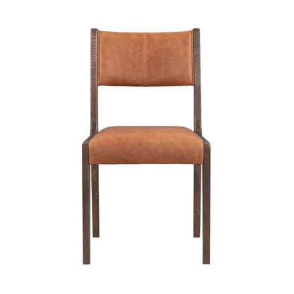 Langdon 19" Top Grain Leather Dining Chair - Autumn Brown