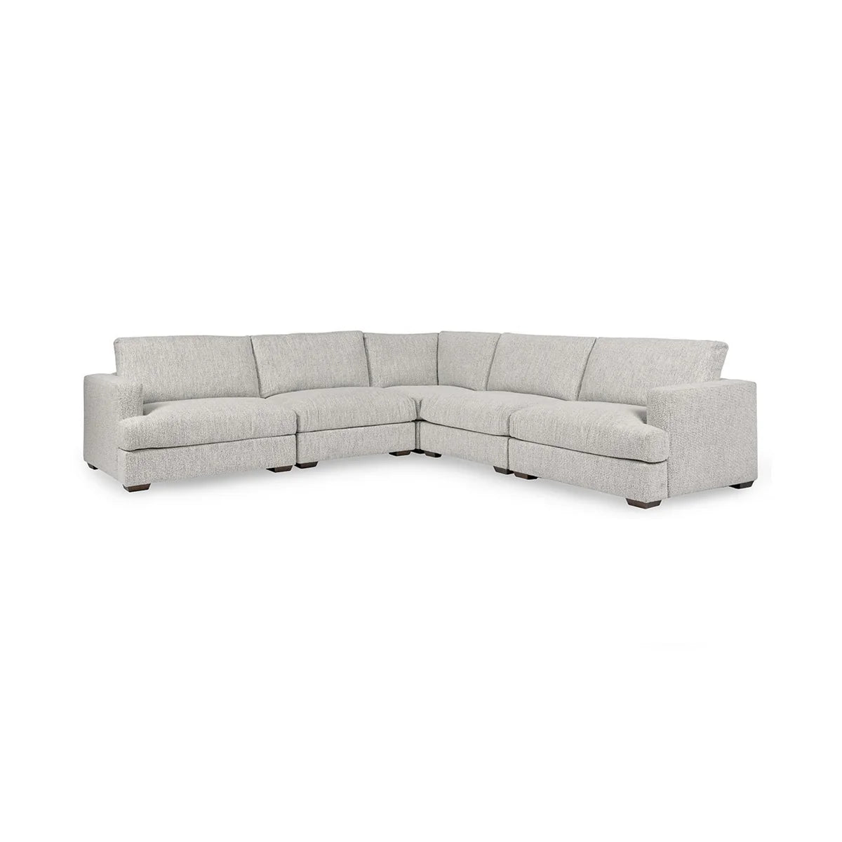 Lucus 132" Parawood Track Arm Sectional - Ivory