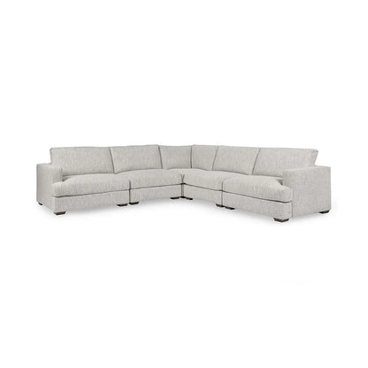 Lucus 132" Parawood Track Arm Sectional - Ivory