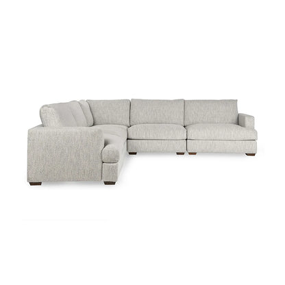 Lucus 132" Parawood Track Arm Sectional - Ivory