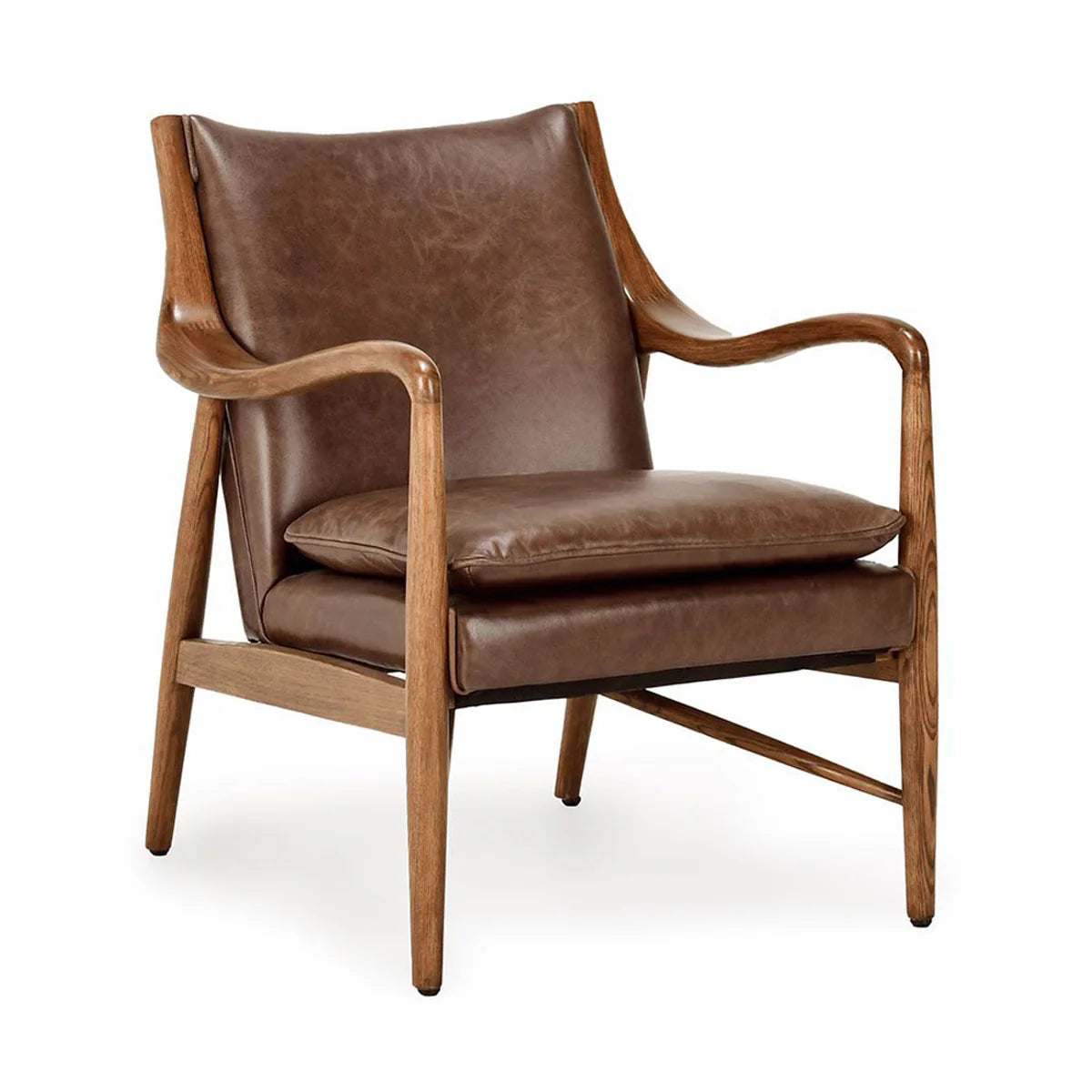 Keyanna Top Grain Leather Club Chair - Rust
