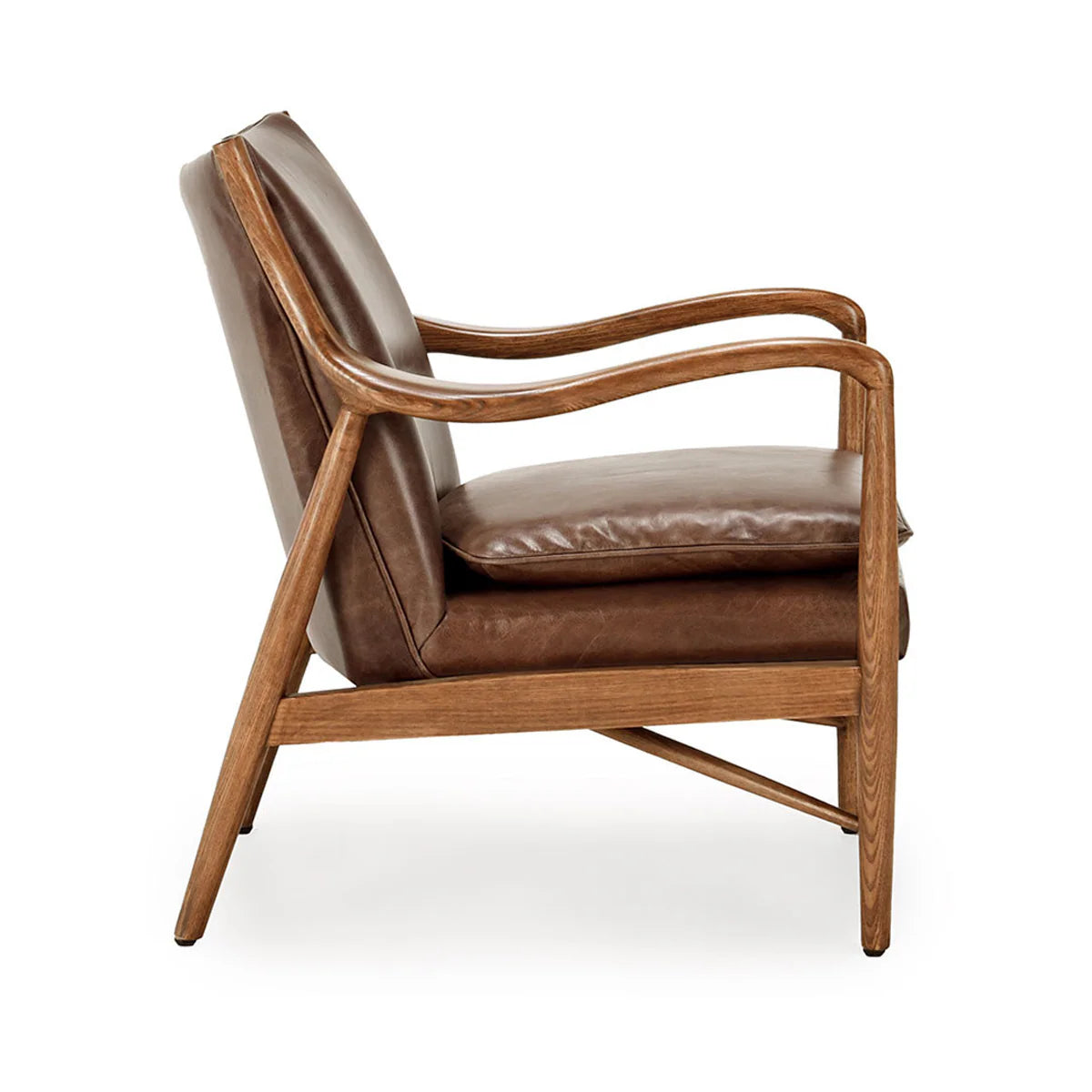 Keyanna Top Grain Leather Club Chair - Rust