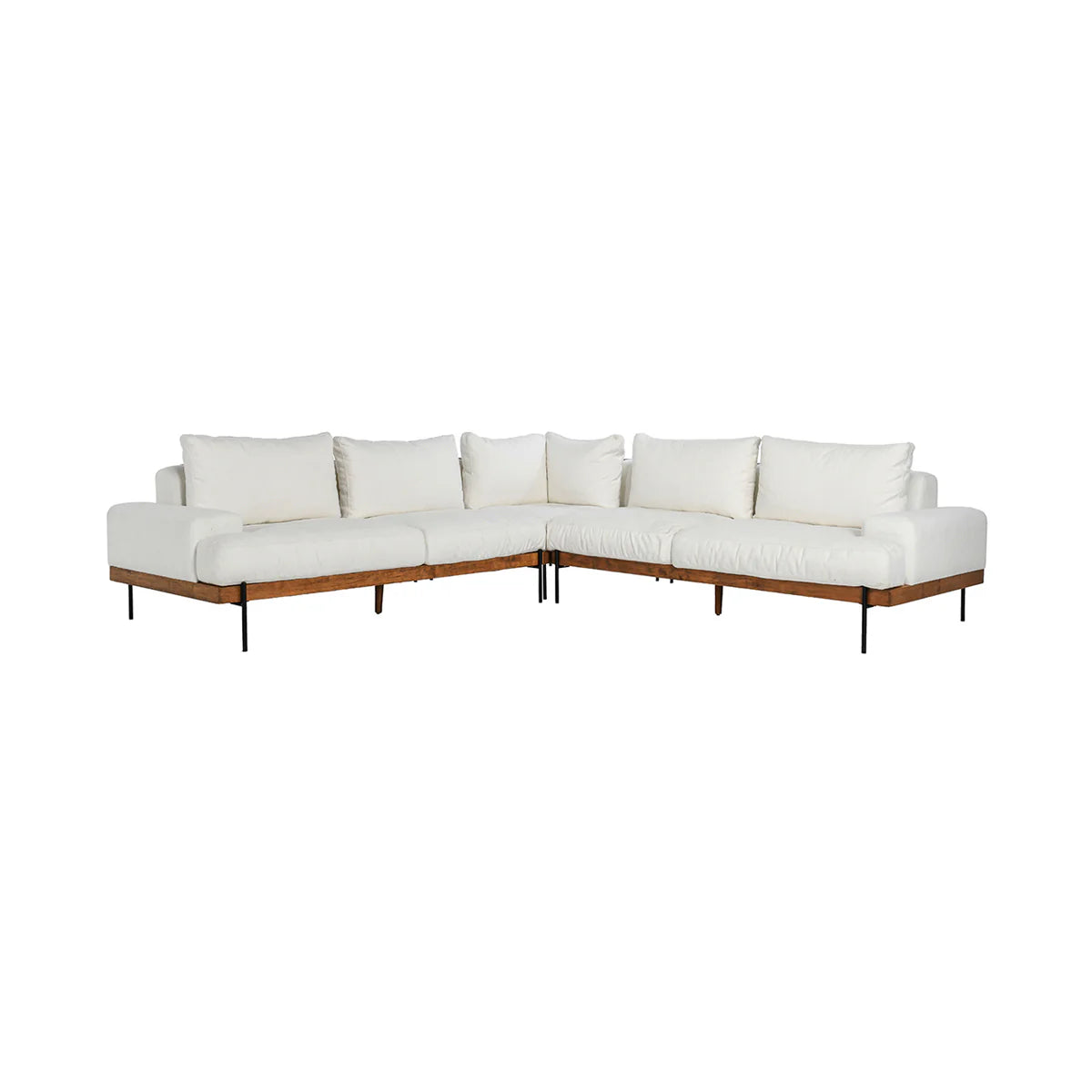 Nathalia 117" 5 Cushion Sectional - White