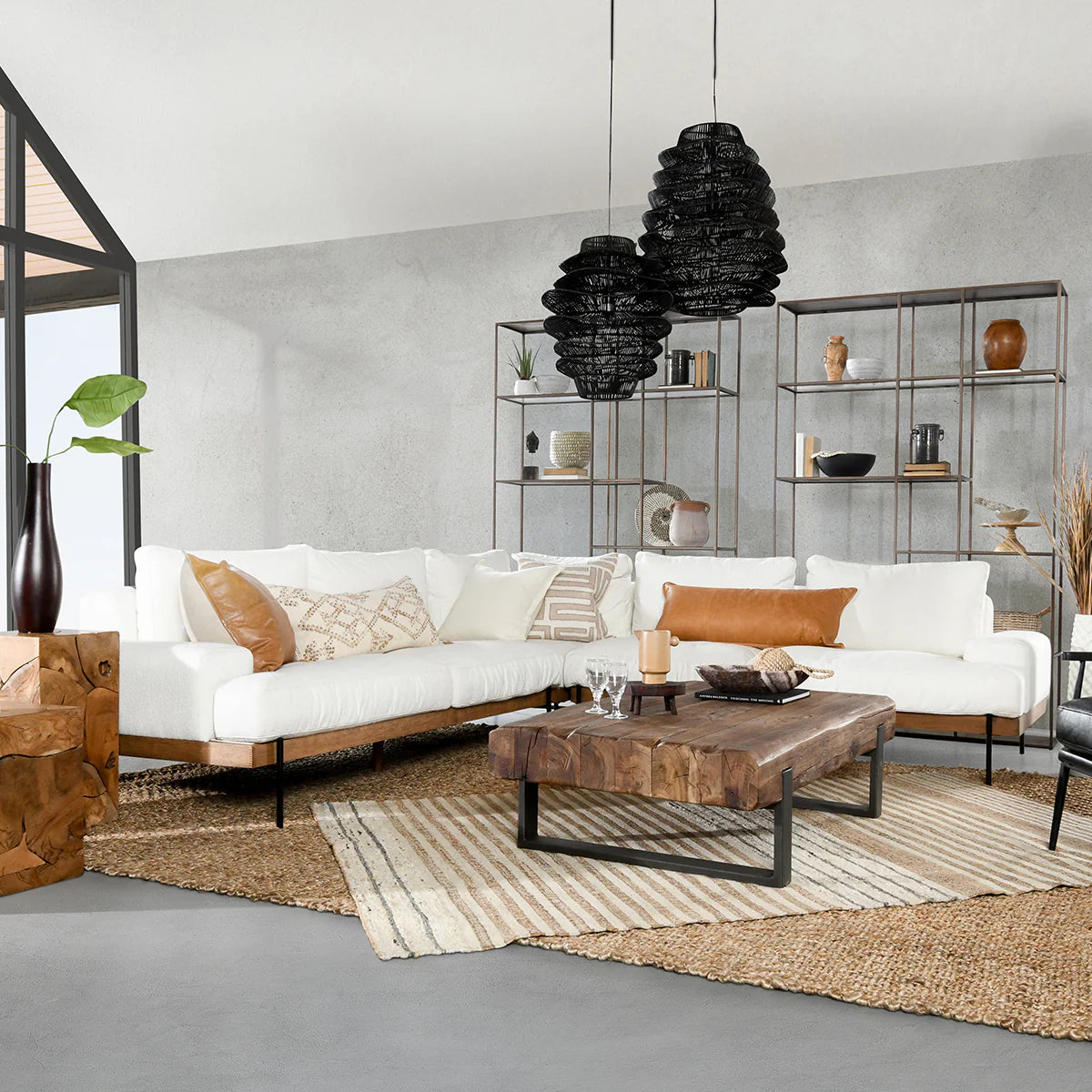 Nathalia 117" 5 Cushion Sectional - White