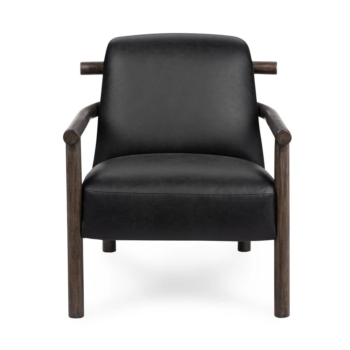 Azura 29" Top Grain Leather Accent Chair - Black