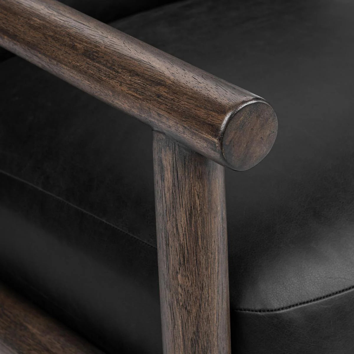 Azura 29" Top Grain Leather Accent Chair - Black