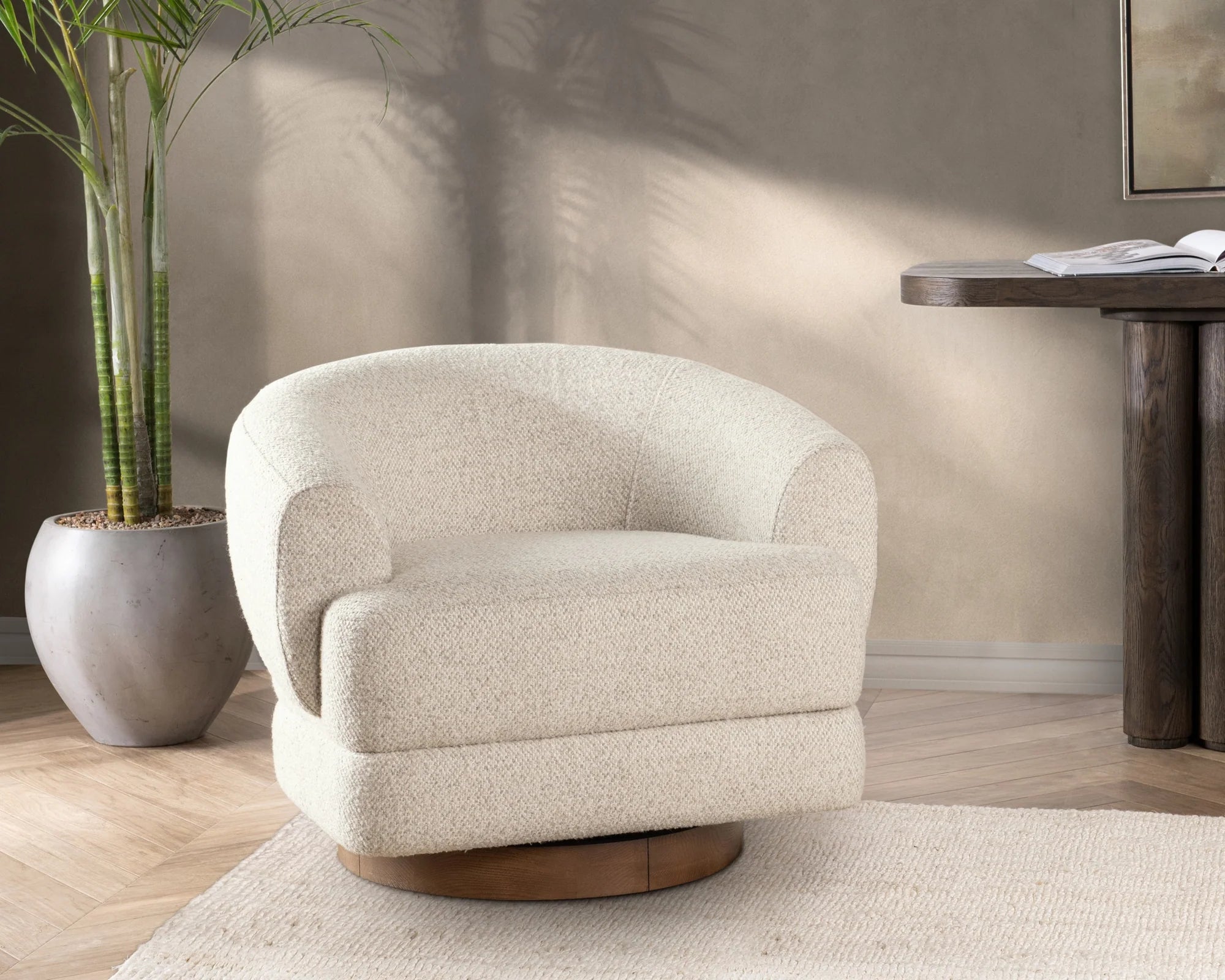 Journey 37" Swivel Accent Chair - Dusty Beige