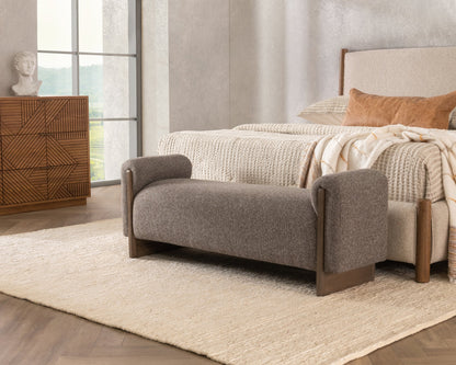 Linnea 60" Upholstered Bench - Bronzed Cocoa