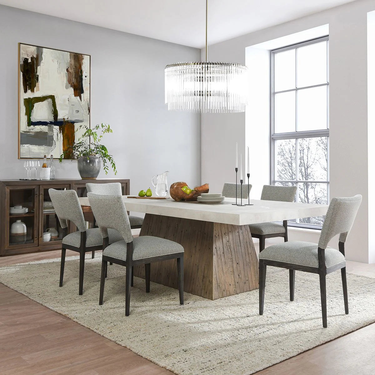 Amaya Oak Dining Chair - Gray