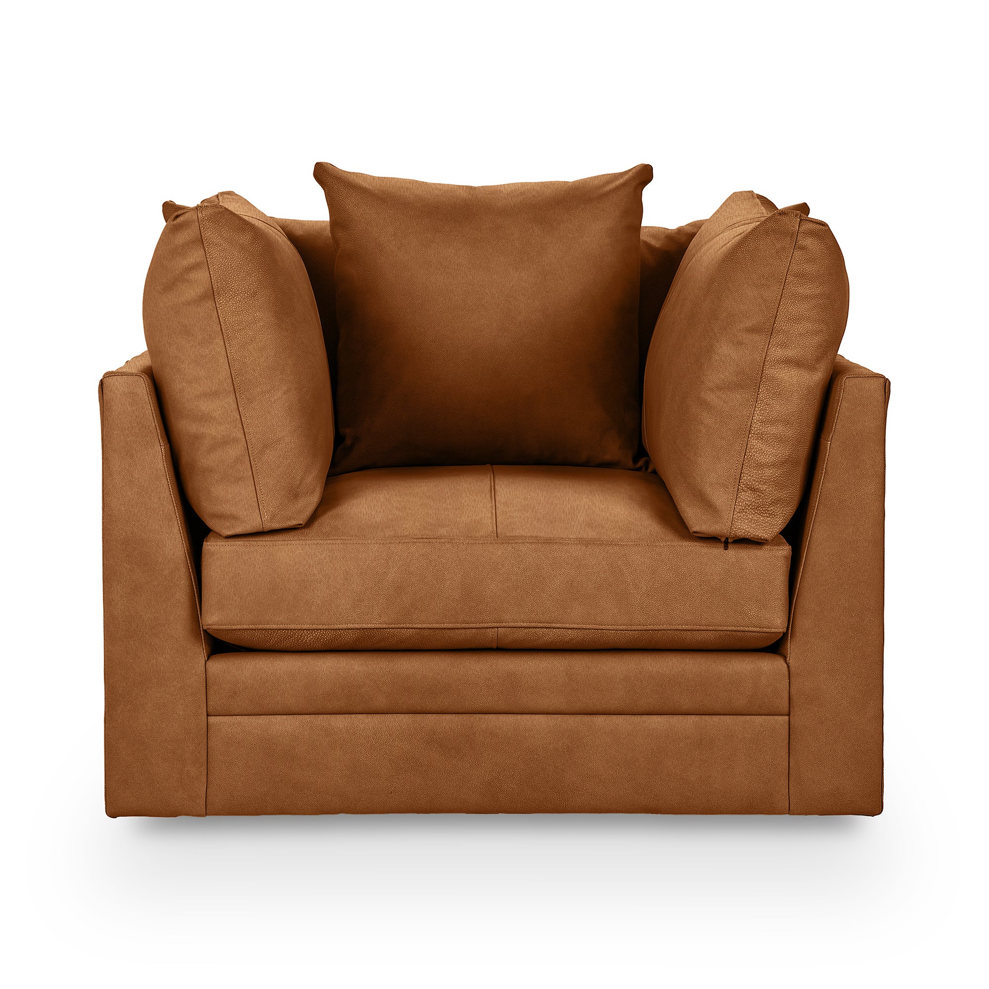 Jettson 46" Top Grain Leather Swivel Chair - Saddle