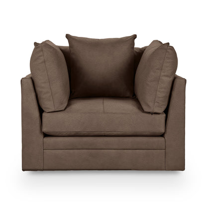 Jaden 46" Top Grain Leather Swivel Chair - Country Life