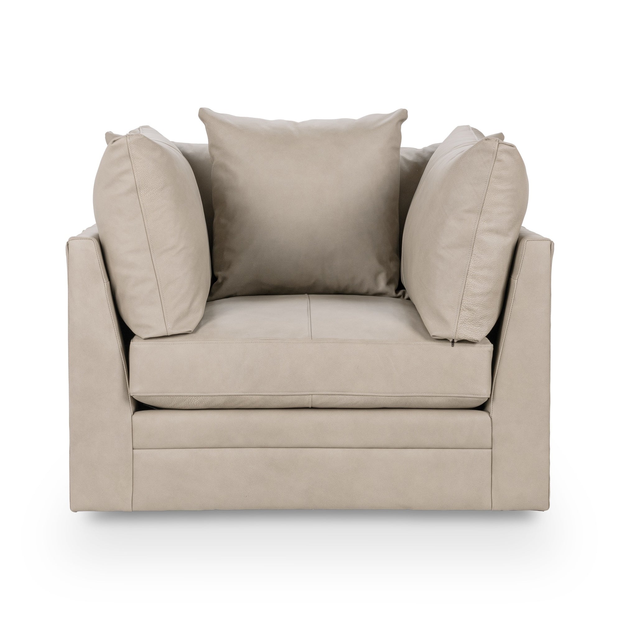 Jettson 46" Top Grain Leather Swivel Chair - Sand Cloud