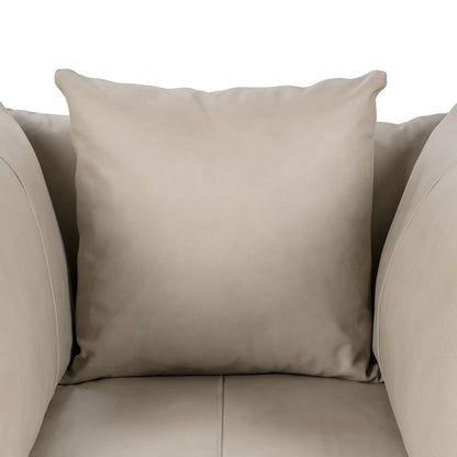 Jettson 46" Top Grain Leather Swivel Chair - Sand Cloud
