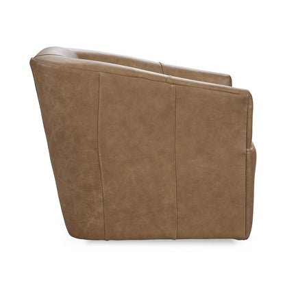 Fosca 29" Top Grain Leather Swivel Chair - Sand