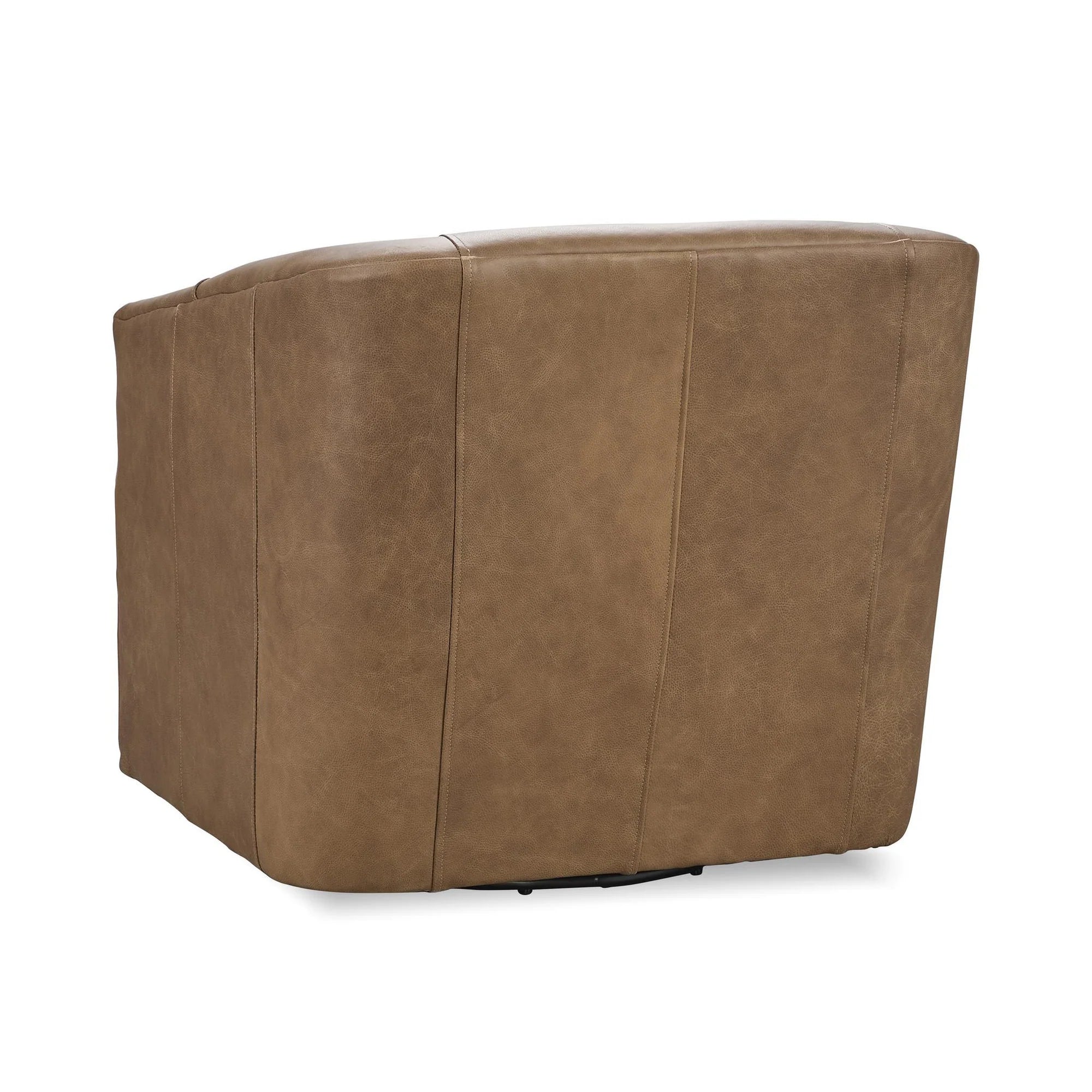 Fosca 29" Top Grain Leather Swivel Chair - Sand
