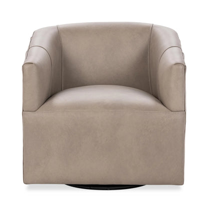 Fosca 29" Top Grain Leather Swivel Chair - Cashmere