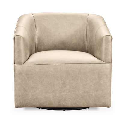 Fosca 29" Top Grain Leather Swivel Chair - Sand Cloud
