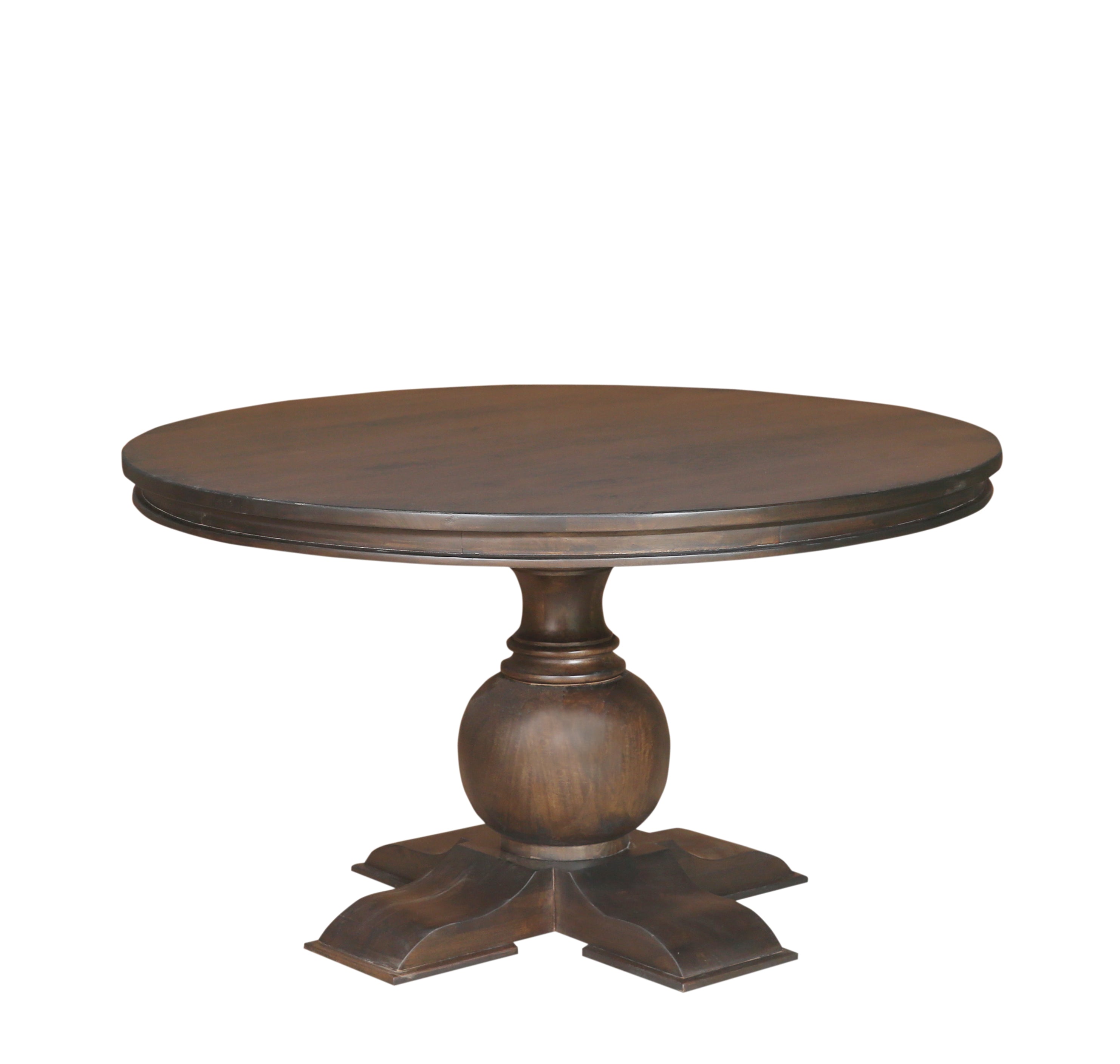 Marcia 53" Acacia Round Dining Table - Natural + Black