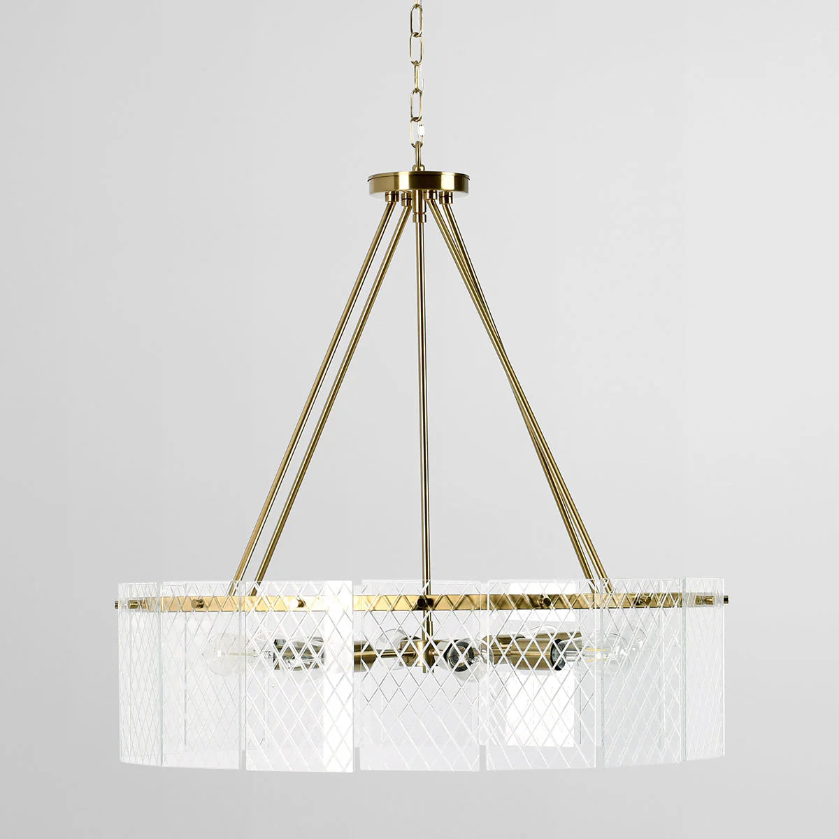 Clare 33" Glass Round Chandelier - Gold