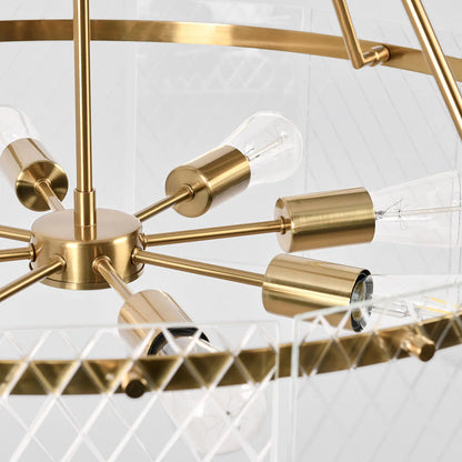 Clare 33" Glass Round Chandelier - Gold