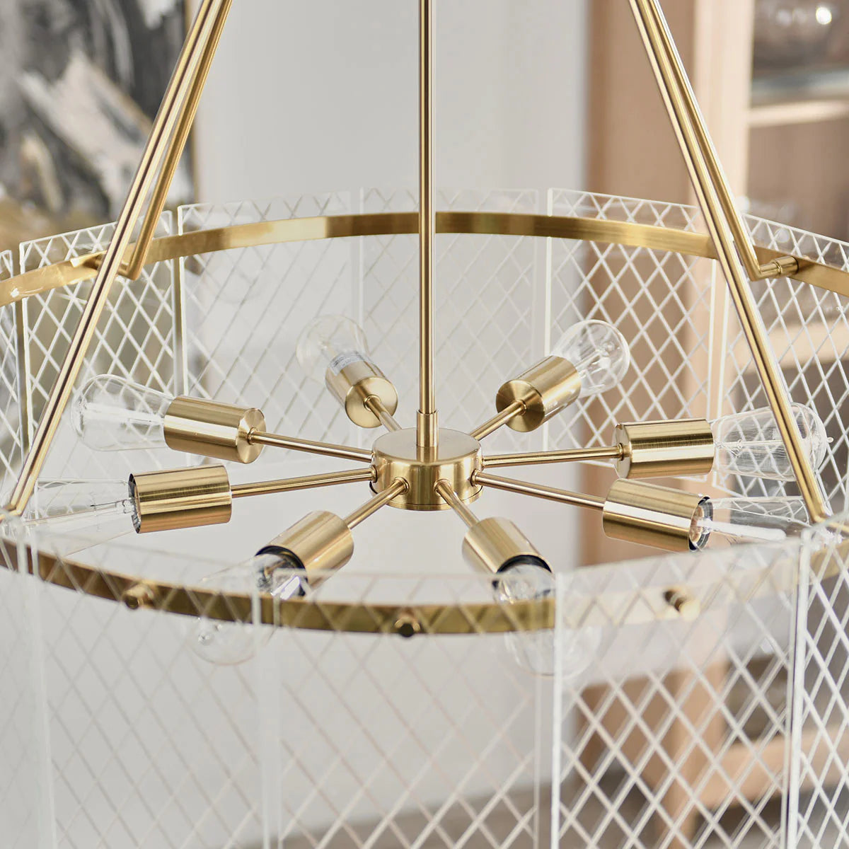 Clare 33" Glass Round Chandelier - Gold