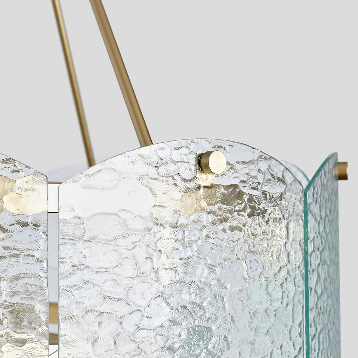 Tessa 33" Round Glass Chandelier - Ice Glass + Gold