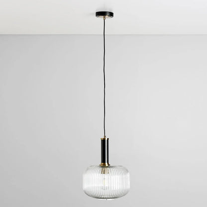 Maximilian 12" Glass Pendant - Glass + Matte Black