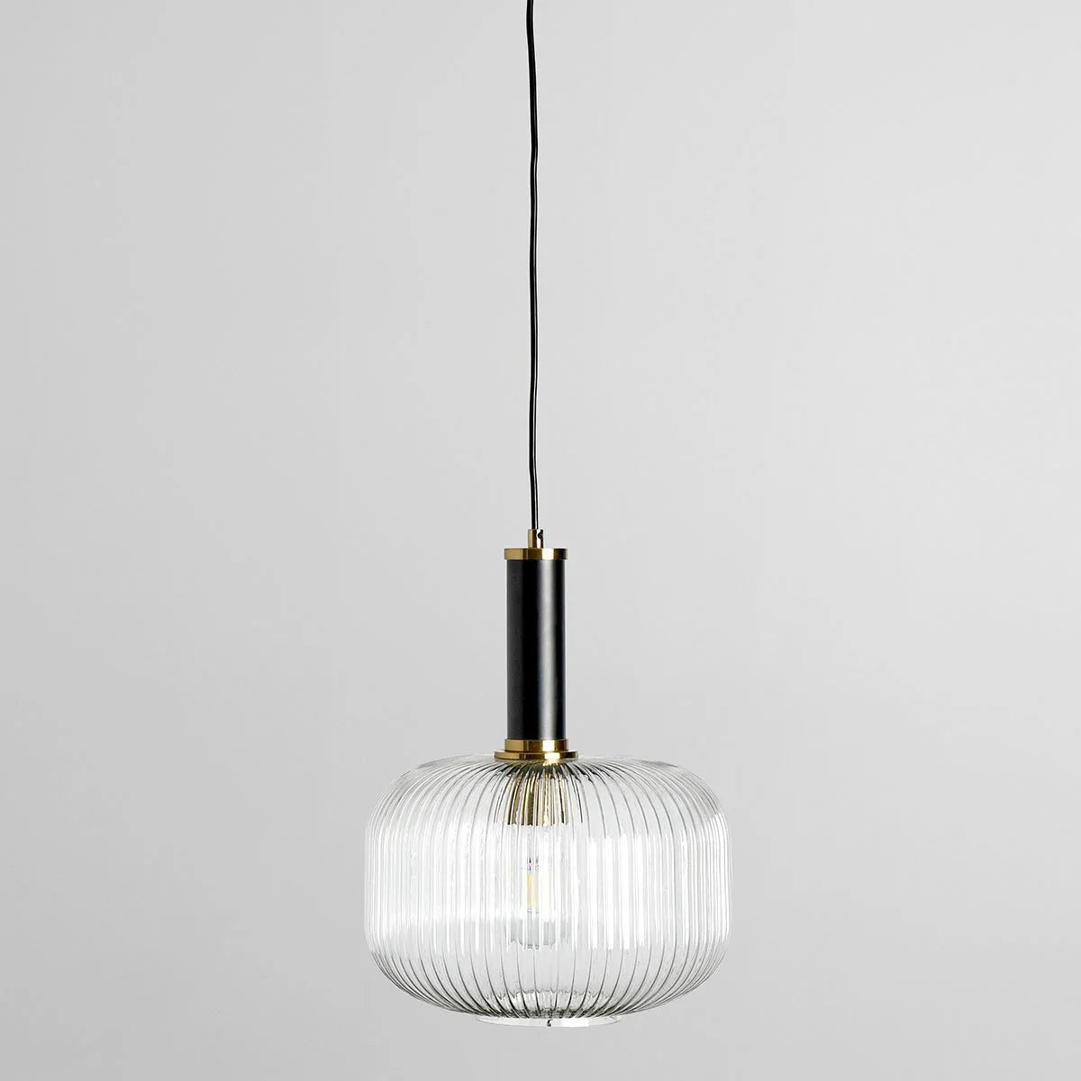 Maximilian 12" Glass Pendant - Glass + Matte Black