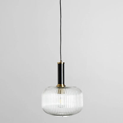 Maximilian 12" Glass Pendant - Glass + Matte Black
