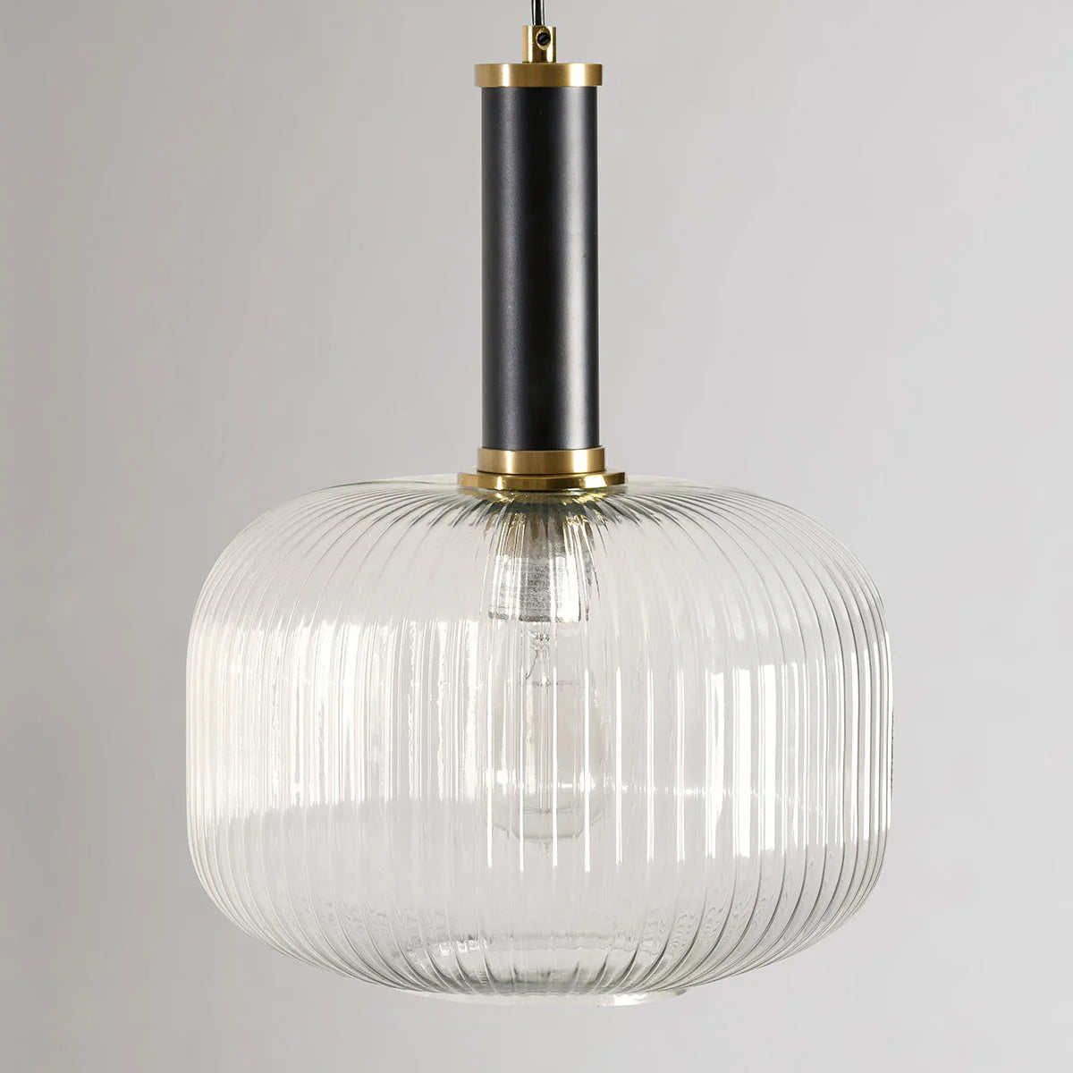Maximilian 12" Glass Pendant - Glass + Matte Black