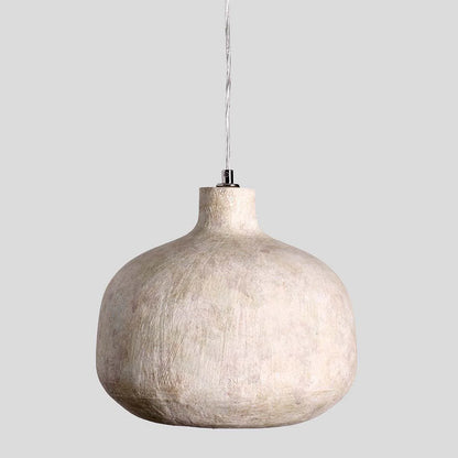 Jancey 12" Round Concrete Pendant - Antique White