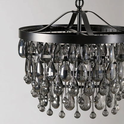 Reyna 18" Round Iron Chandelier - Iron + Black