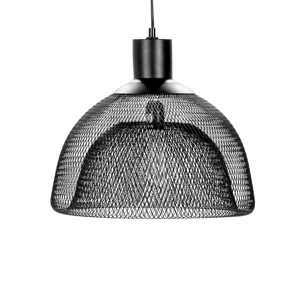 Noel 18" Round Iron Pendant - Black