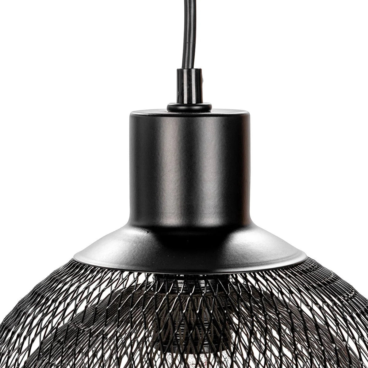 Noel 18" Round Iron Pendant - Black