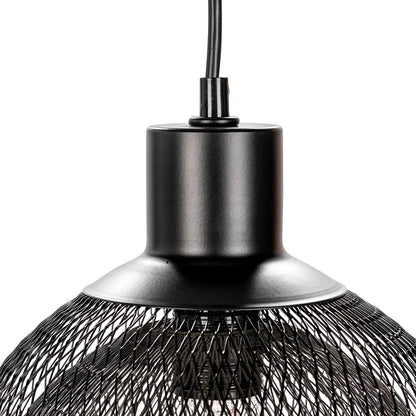 Noel 18" Round Iron Pendant - Black